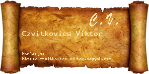 Czvitkovics Viktor névjegykártya